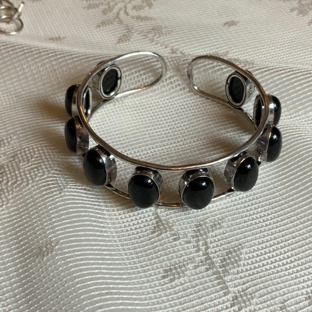 Black and Silver Cuff Bracelet
